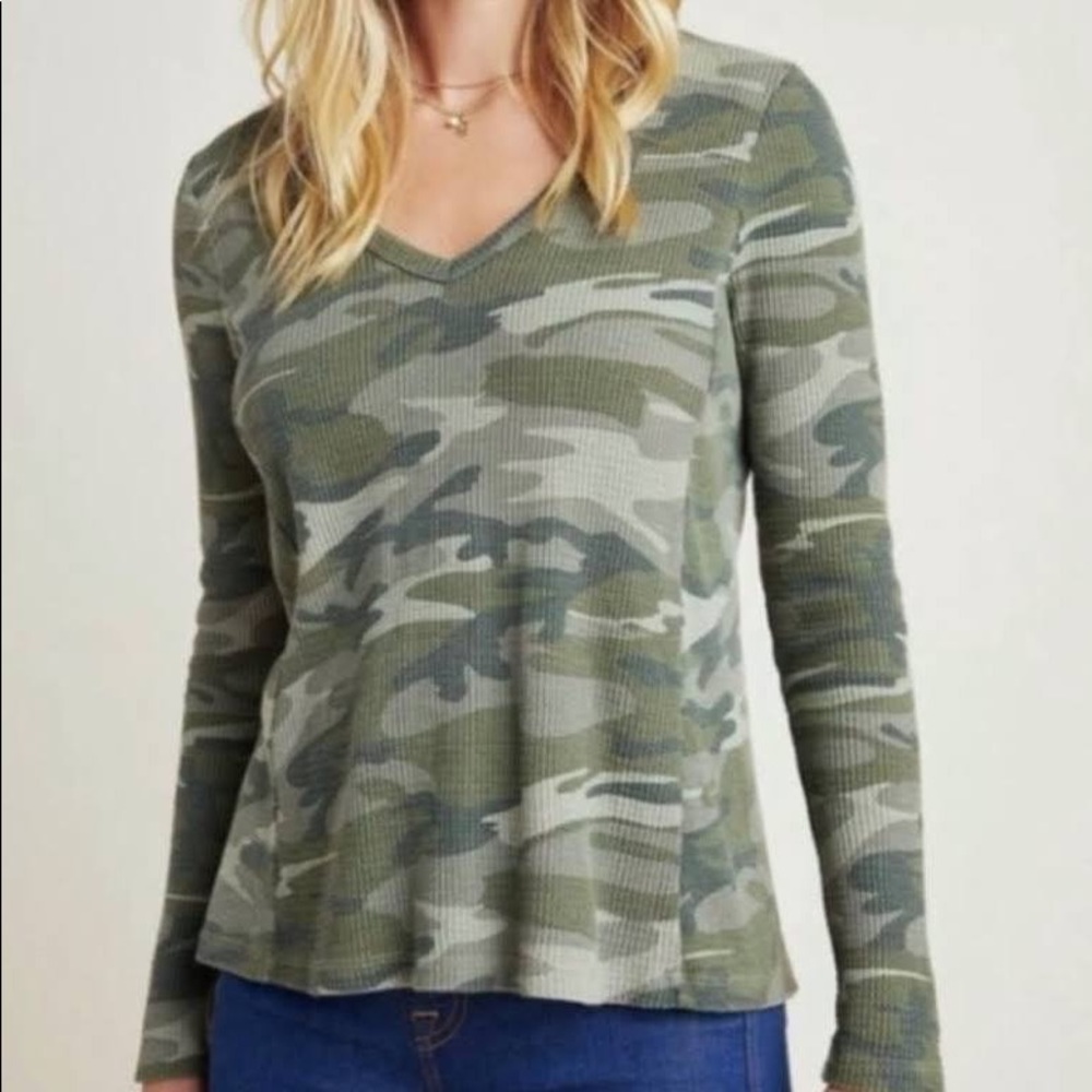Anthropology Camo Top